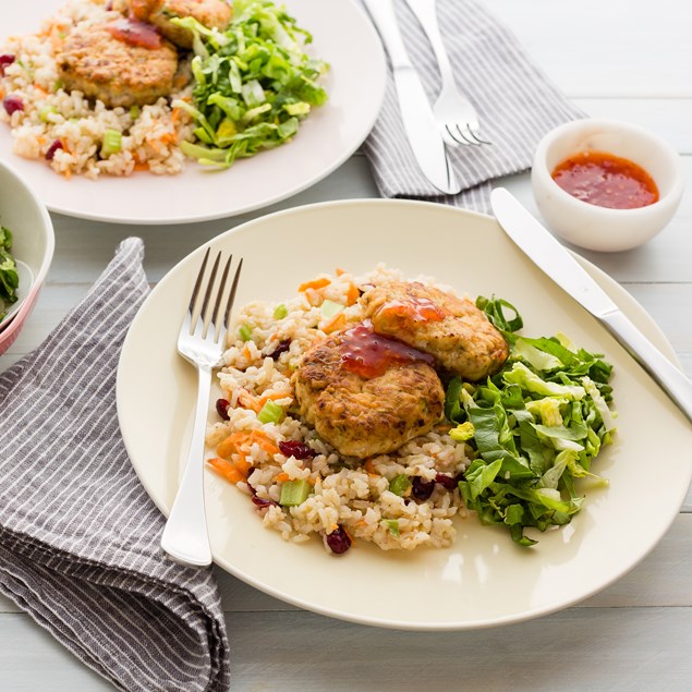 Turkey Rissoles with Cranberry Rice Salad - My Food Bag