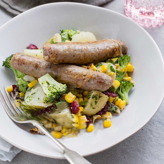 BBQ’d Italian Sausages with Chunky Potato Salad