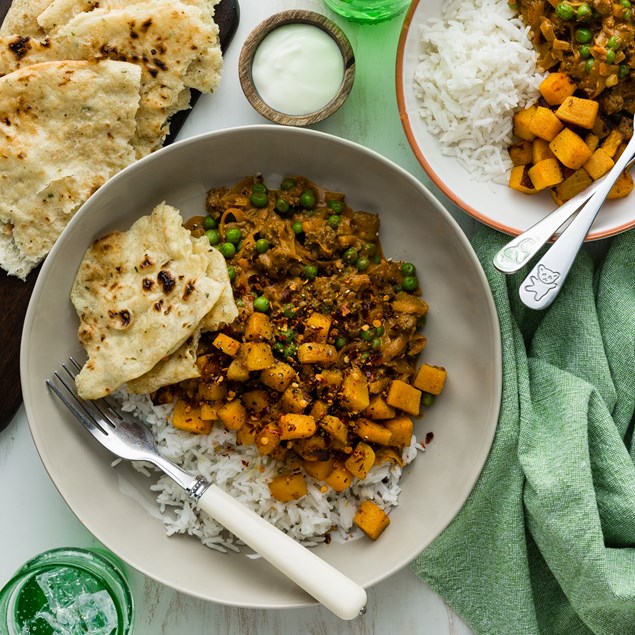 Beef Keema Curry With Roasted Pumpkin & Naan - My Food Bag