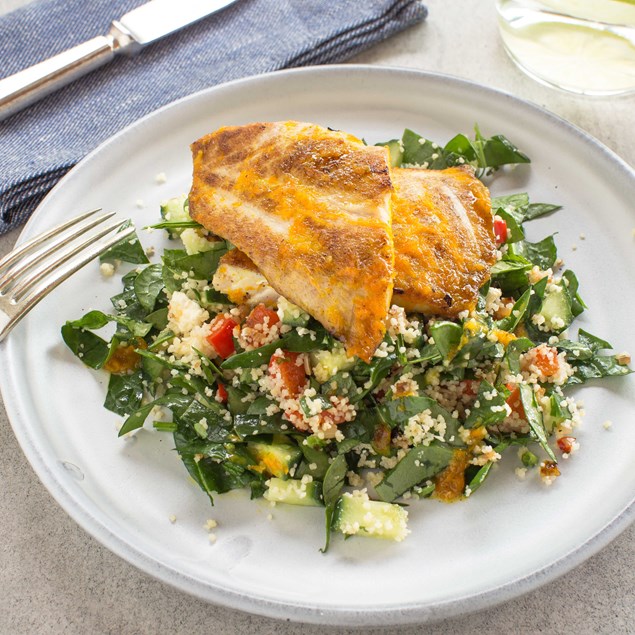 Orange-Glazed Fish with Couscous Salad