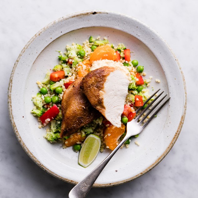 Persian Chicken with Orange and Bulgur Salad