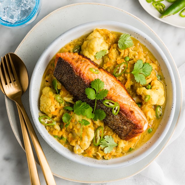 Salmon Fillet with Coconut & Cauliflower Curry