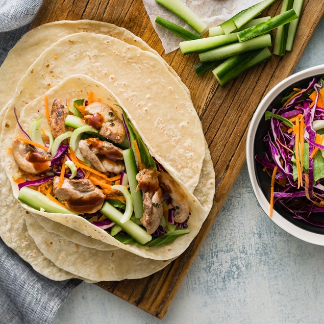 Asian Chicken Wraps with Hoisin & Sesame Slaw