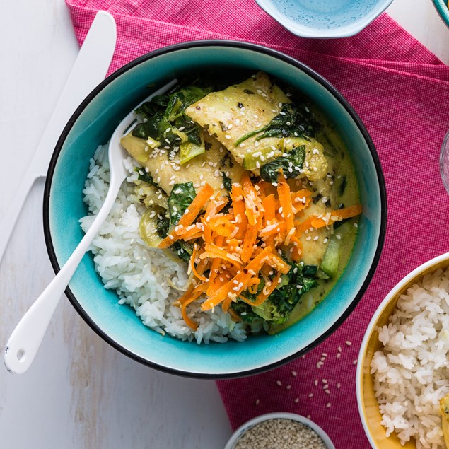 Coconut Fish Curry with Carrot Sambal