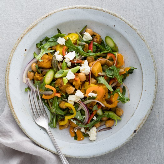 Moroccan Pumpkin and Chickpea Salad with Maple Mustard Dressing - My ...