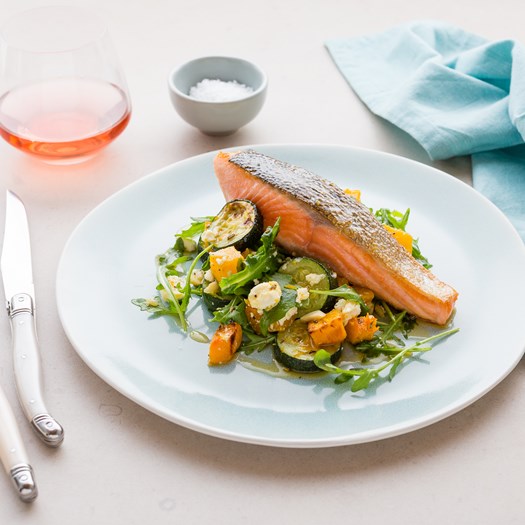 Orange-Glazed Salmon with Fennel Roasted Pumpkin and Feta - My Food Bag