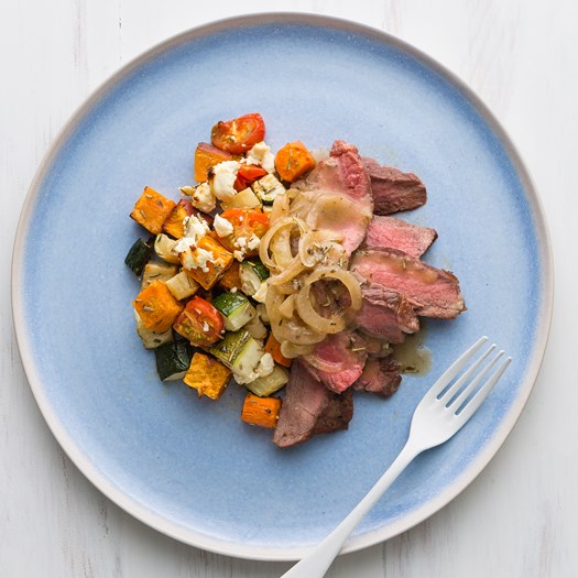 Beef Sirloin with Roast Veggies and Onion Gravy - My Food Bag